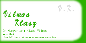 vilmos klasz business card